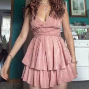 Saints + Secrets - Princess Pink Bow Romper Dress